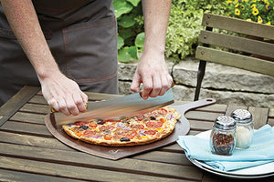 Outset Acacia Wood Handle Pizza Cutter
