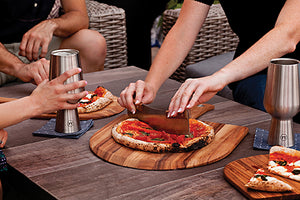 Outset Acacia Wood Handle Pizza Cutter