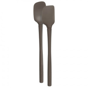 Tovolo Flex-Core® All Silicone Mini Spatula & Spoonula Set of 2, Charcoal