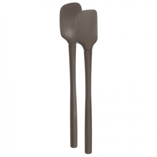 Tovolo Flex-Core® All Silicone Mini Spatula & Spoonula Set of 2, Charcoal