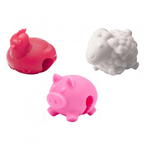 Tovolo Silicone Lid Lifters Set of 3, Farm Animals