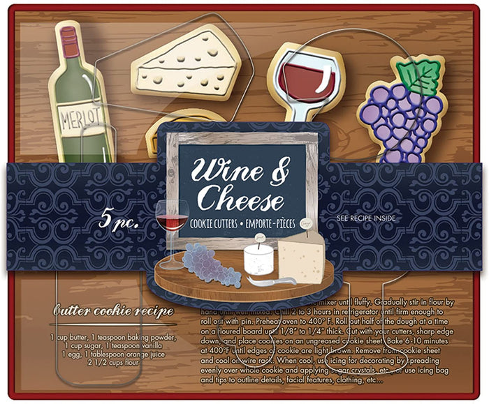 Fox Run Cookie Cutter Set, Wine & Cheese