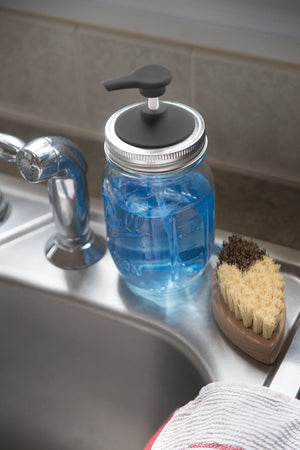Jarware Soap Dispenser Pump for Mason Jar, Black