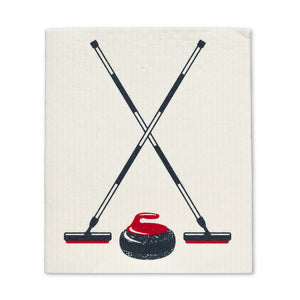 Abbott Swedish Dishcloths Set of 2, Curling Rock & Brooms
