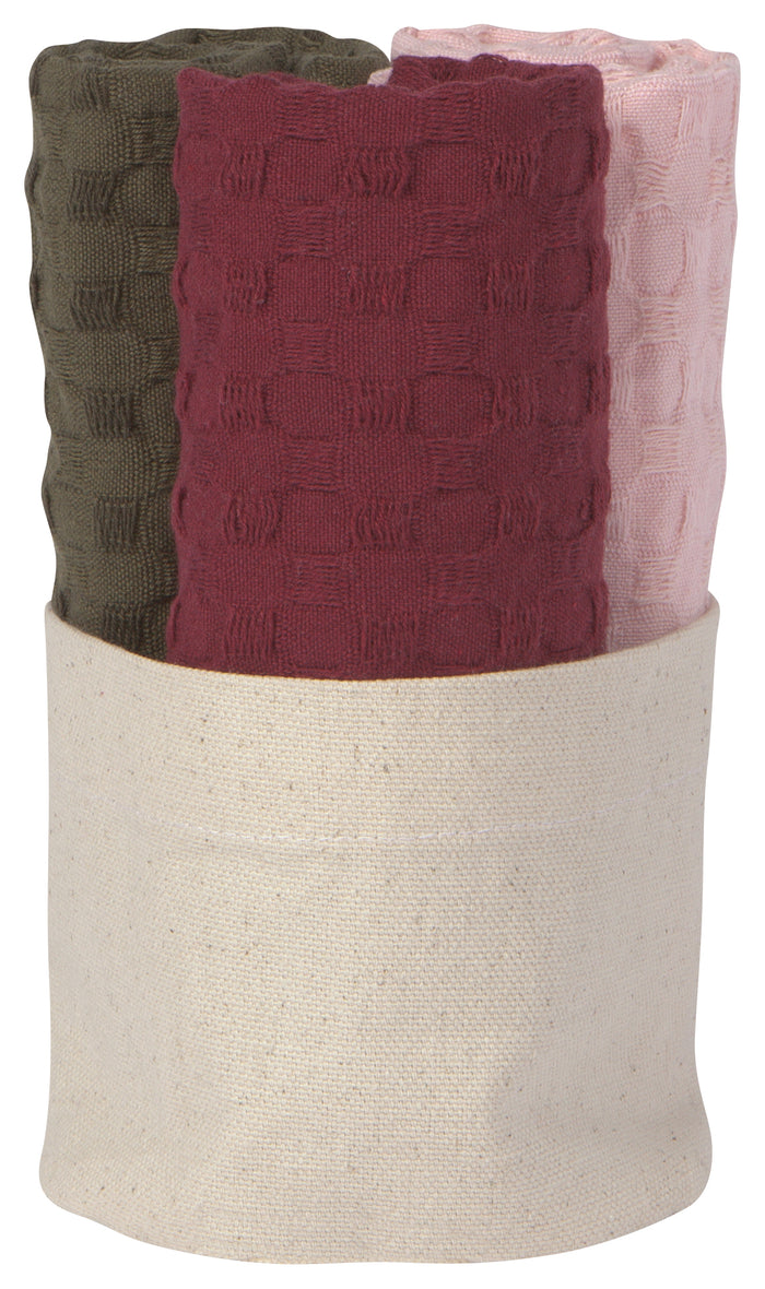 Danica Now Designs Mercantile Dishcloth Set of 3, Blush