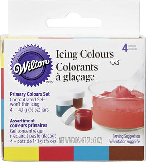 Wilton Icing Gel Colour Kit (4 Colours), Primary