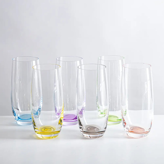Bohemia Rainbow Highball Glasses Set of 6
