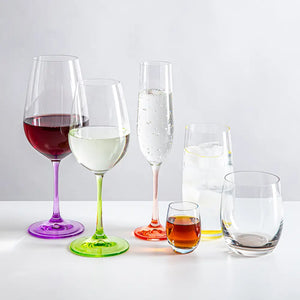 Bohemia Rainbow Red Wine Glasses Set of 6
