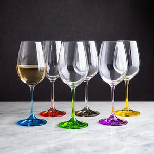 Bohemia Rainbow White Wine Glasses Set of 6