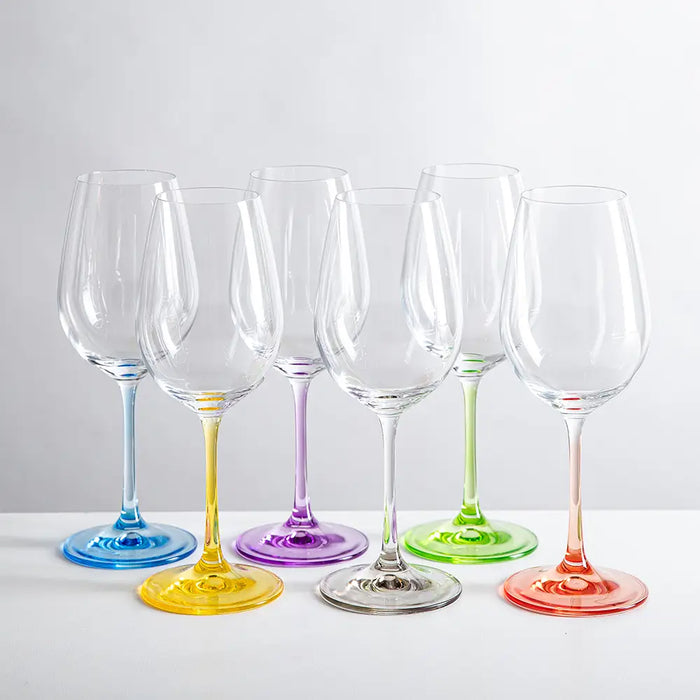 Bohemia Rainbow White Wine Glasses Set of 6