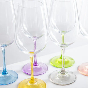 Bohemia Rainbow Red Wine Glasses Set of 6