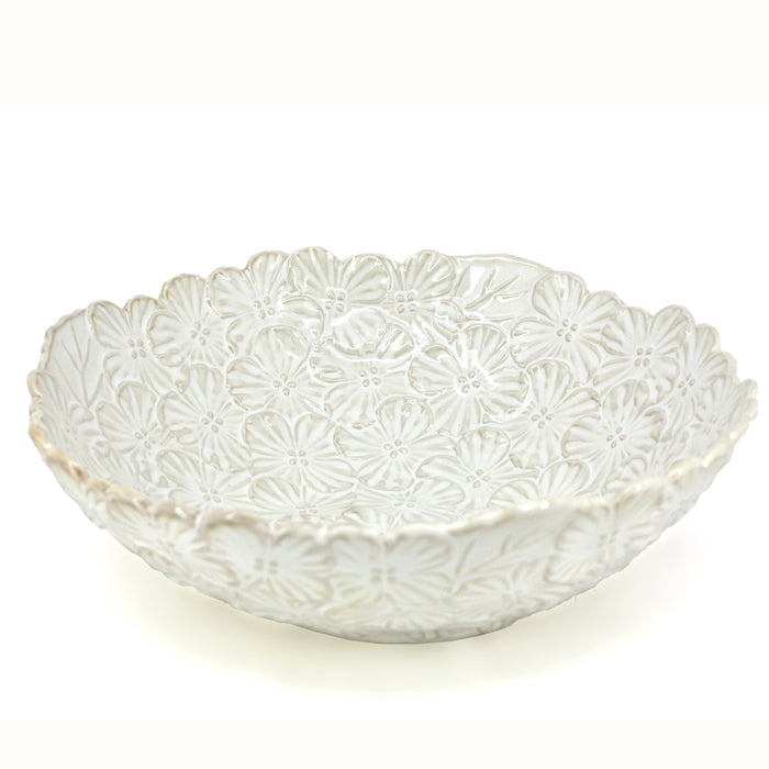 BIA BOUQUET Textured Serving Bowl 24 cm | 9.5 Inch, White