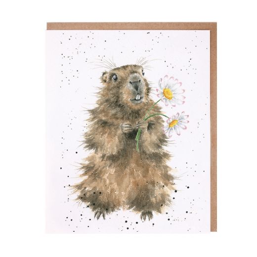 Wrendale Designs Greeting Card, Blank 'The First Date' Marmot