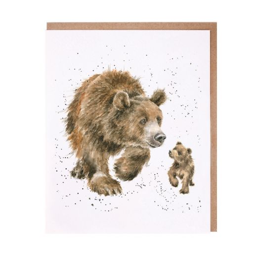Wrendale Designs Greeting Card, Blank 'Follow Me...' Brown Bear