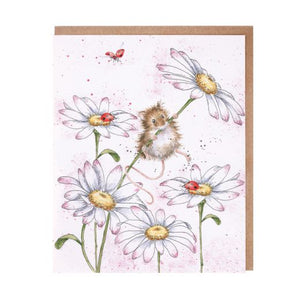 Wrendale Designs Greeting Card, 'Oops a Daisy' Mouse