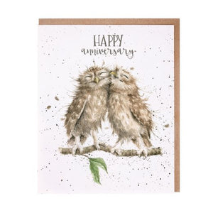 Wrendale Designs Greeting Card, Anniversary  'Anniversary Owls'