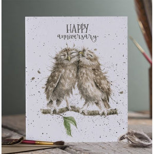 Wrendale Designs Greeting Card, Anniversary  'Anniversary Owls'