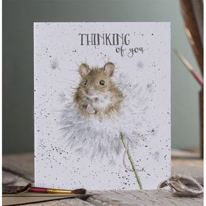 Wrendale Designs Greeting Card, Thinking of You 'Dandelion' Mouse