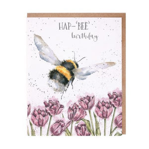 Wrendale Designs Greeting Card, Birthday 'Hap-'Bee' Birthday'