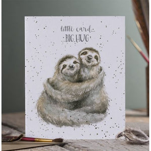 Wrendale Designs Greeting Card, 'Little Card Big Hug' Sloth