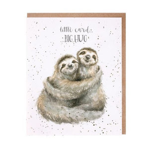Wrendale Designs Greeting Card, 'Little Card Big Hug' Sloth