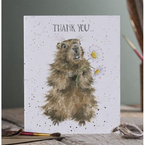 Wrendale Designs Greeting Card, 'Thank You' Marmot