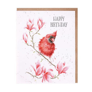 Wrendale Designs Greeting Card, Birthday 'Birthday Birdy' Cardinal