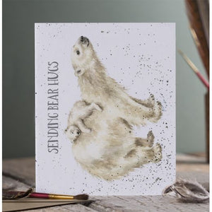 Wrendale Designs Greeting Card, 'Bear Hug' Polar Bears