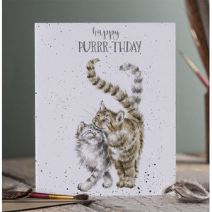 Wrendale Designs Greeting Card, Birthday 'Happy Purrr-thday' Cats