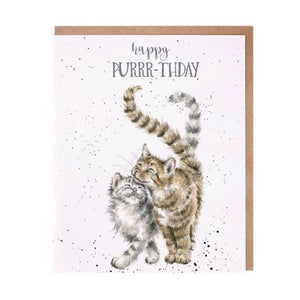 Wrendale Designs Greeting Card, Birthday 'Happy Purrr-thday' Cats