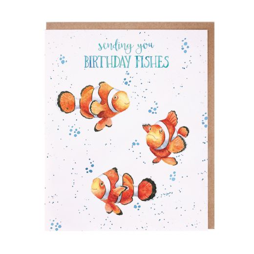 Wrendale Designs Greeting Card, Birthday 'Birthday Fishes'