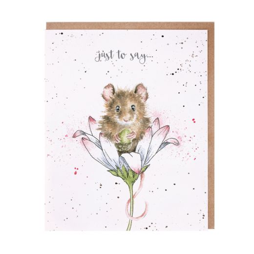 Wrendale Designs Greeting Card, 'Just to Say' Mouse