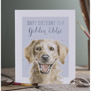 Wrendale Designs Greeting Card, Birthday 'Golden Oldie' Dog