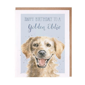 Wrendale Designs Greeting Card, Birthday 'Golden Oldie' Dog