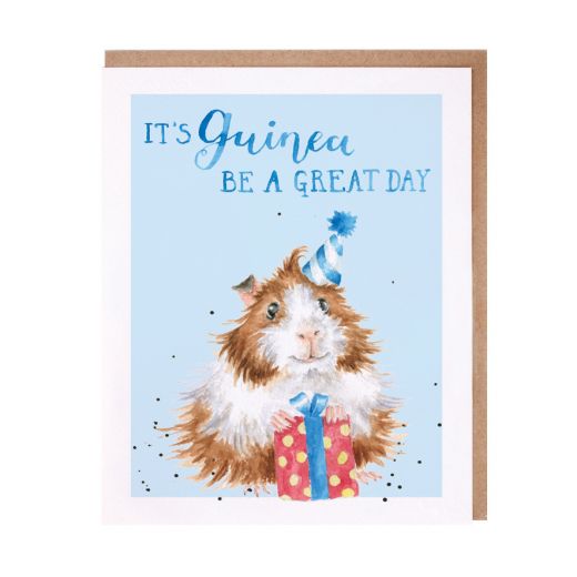 Wrendale Designs Greeting Card, Birthday 'Guinea Be A Great Day' Guinea Pig