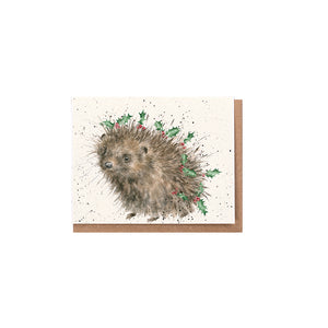 Wrendale Designs Mini Greeting Card, 'Christmas Hedgehugs'