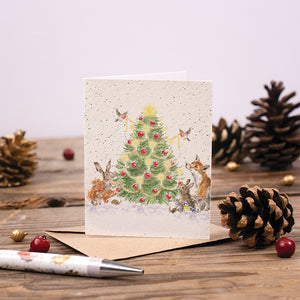 Wrendale Designs Mini Greeting Card, 'Oh Christmas Tree'