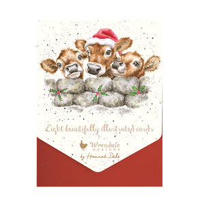 Wrendale Designs Greeting Card Set of 8, Christmas 'Christmas Calves'