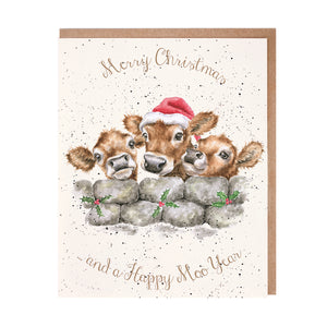 Wrendale Designs Greeting Card Set of 8, Christmas 'Christmas Calves'