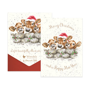 Wrendale Designs Greeting Card Set of 8, Christmas 'Christmas Calves'