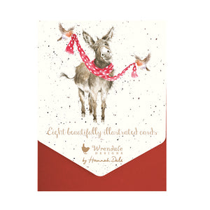 Wrendale Designs Greeting Card Set of 8, Christmas 'All Wrapped Up'