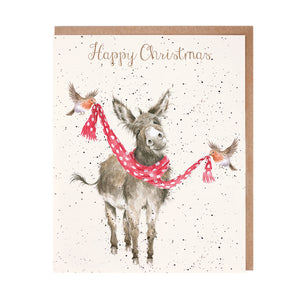 Wrendale Designs Greeting Card Set of 8, Christmas 'All Wrapped Up'