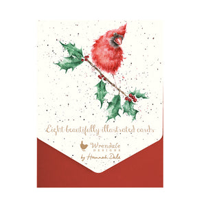 Wrendale Designs Greeting Card Set of 8, Christmas 'Cardinal Christmas'