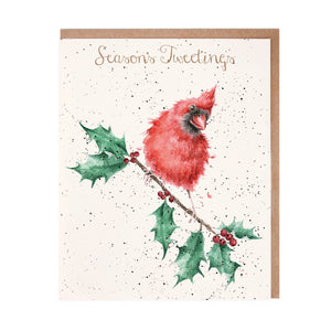 Wrendale Designs Greeting Card Set of 8, Christmas 'Cardinal Christmas'