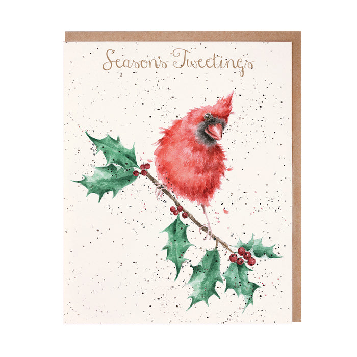 Wrendale Designs Greeting Card Set of 8, Christmas 'Cardinal Christmas'