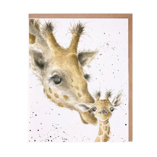Wrendale Designs Greeting Card, Blank 'First Kiss' Giraffes