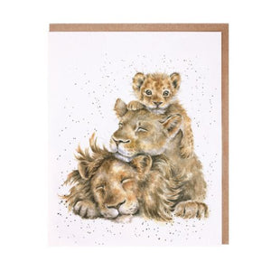 Wrendale Designs Greeting Card, Blank 'Family Pride' Lions