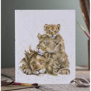 Wrendale Designs Greeting Card, Blank 'Family Pride' Lions