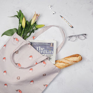 Wrendale Designs Foldable Shopping Bag, 'Jolly Robin'