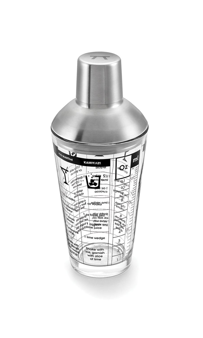 Outset Cocktail Shaker, Glass & Stainless Steel